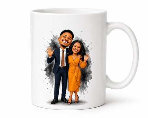 Custom Caricature from Your Photo | Personalized Mug, Framed Print, Tumbler & Water Bottle