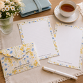 Printable Letter Writing Pad & Envelope Set – Floral Edition (Set of 3) | Instant Download | Printable Stationery | A4 PDF | Digital Letter Paper