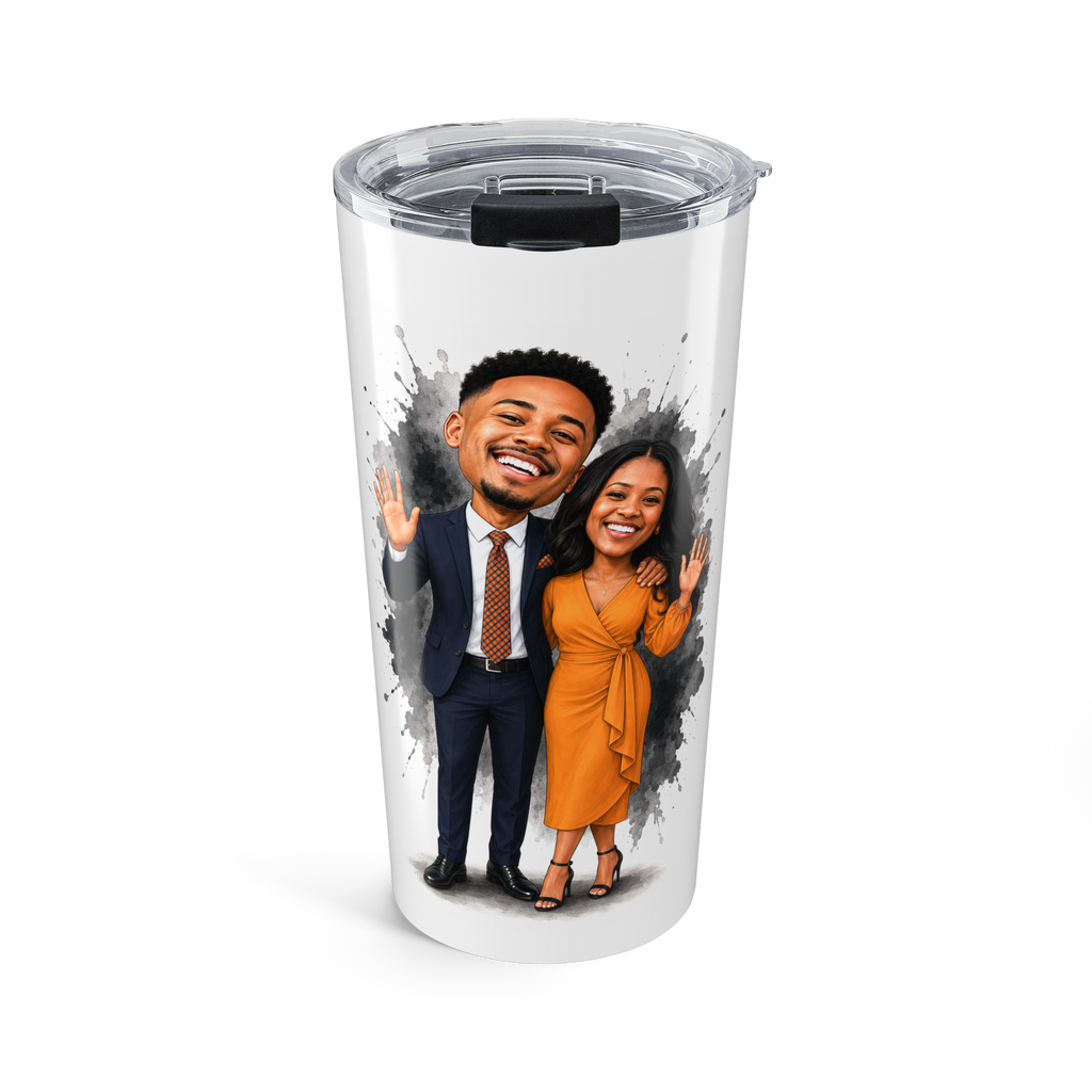 Custom Caricature from Your Photo | Personalized Mug, Framed Print, Tumbler & Water Bottle